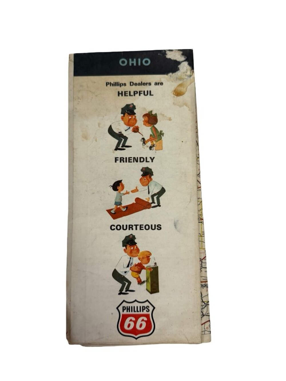 1964 Phillips 66 Ohio Highway Road Map H.M. Gousha Vintage Gas Station Advertisi